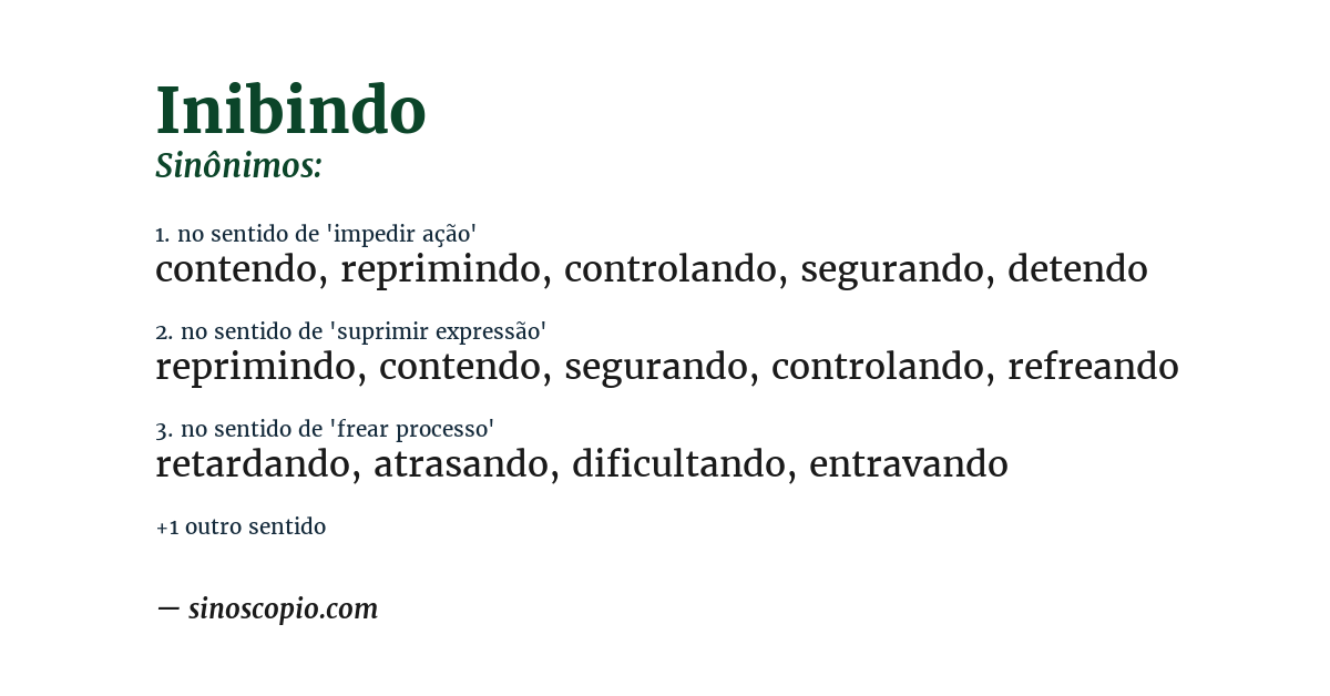 Sinônimo de inibindo