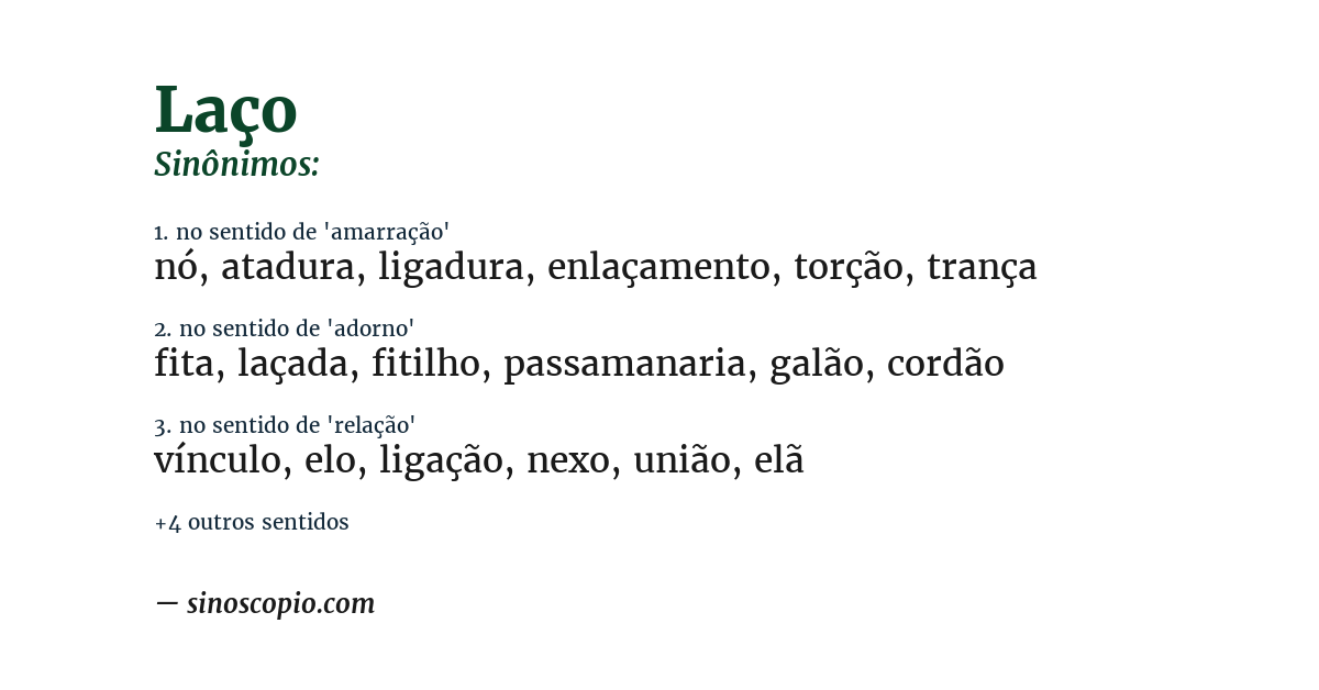 Sinônimo de laço