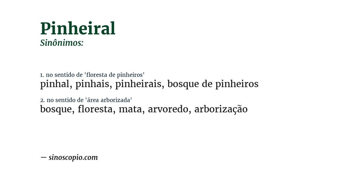 Sinônimo de pinheiral