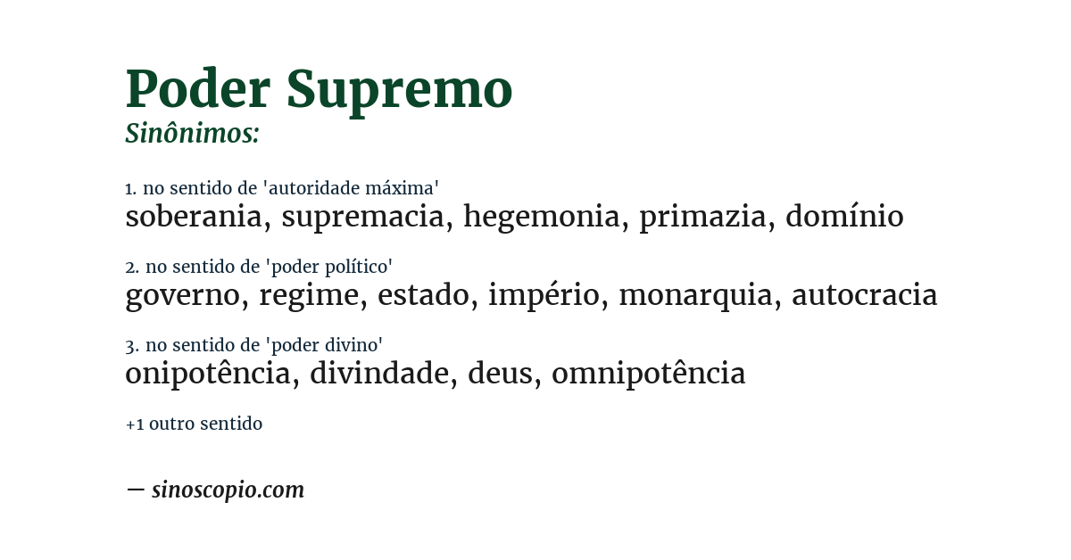 Sinônimo de poder supremo