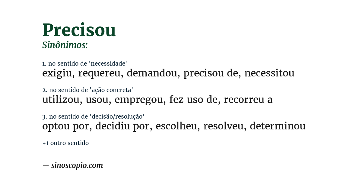 Sinônimo de precisou