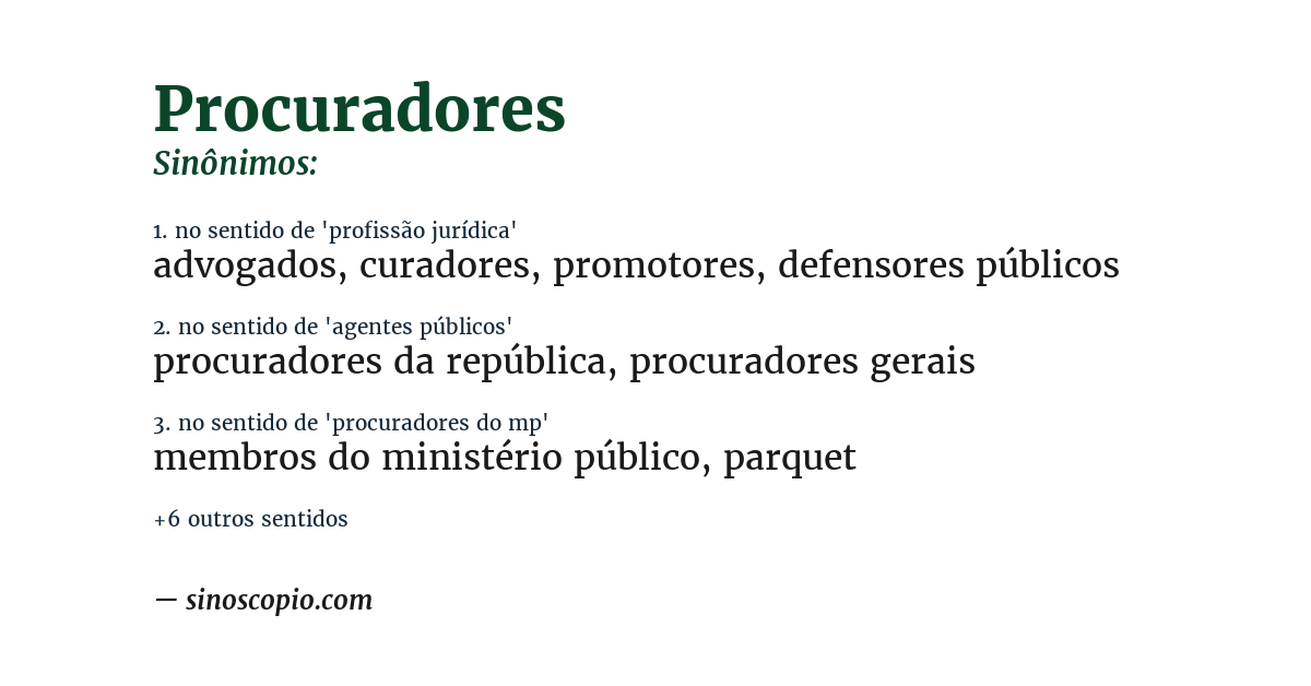 Sinônimo de procuradores