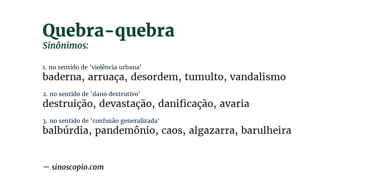 Sinônimo de quebra-quebra