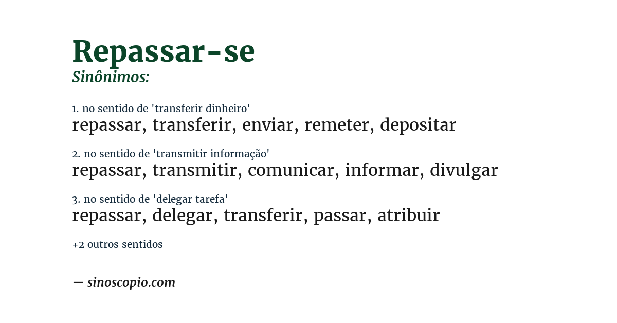 Sinônimo de repassar-se