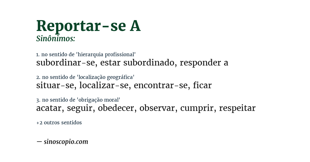 Sinônimo de reportar-se a