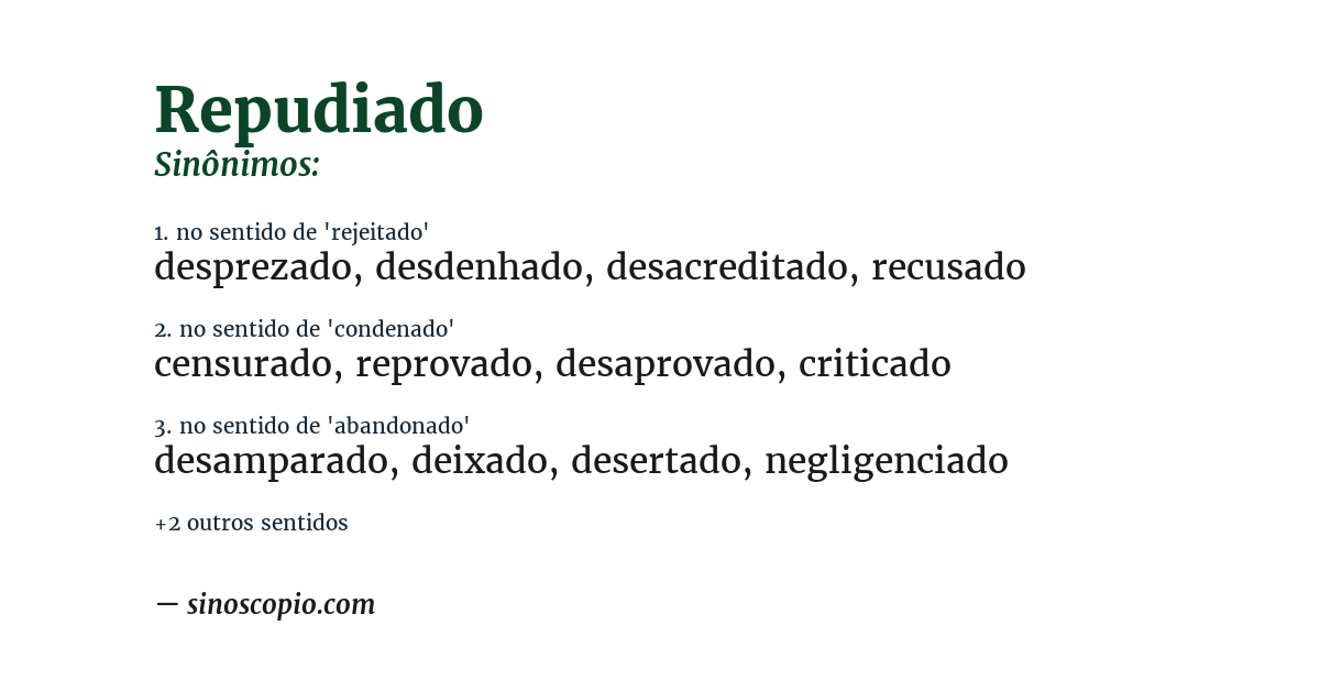Sinônimo de repudiado