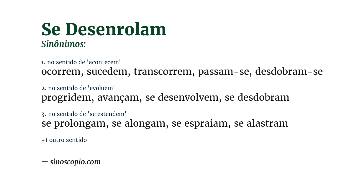 Sinônimo de se desenrolam
