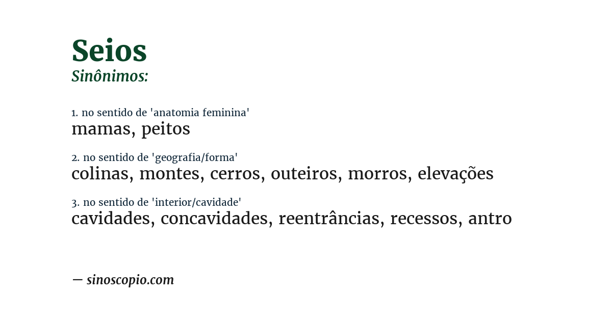 Sinônimo de seios