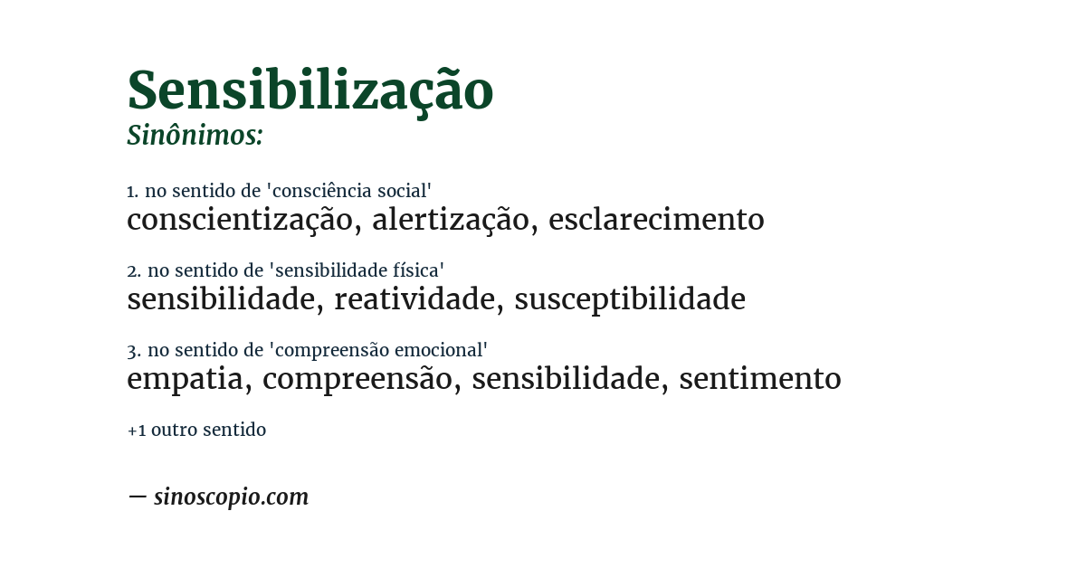 Sinônimo de sensibilização