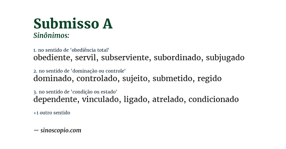 Sinônimo de submisso a