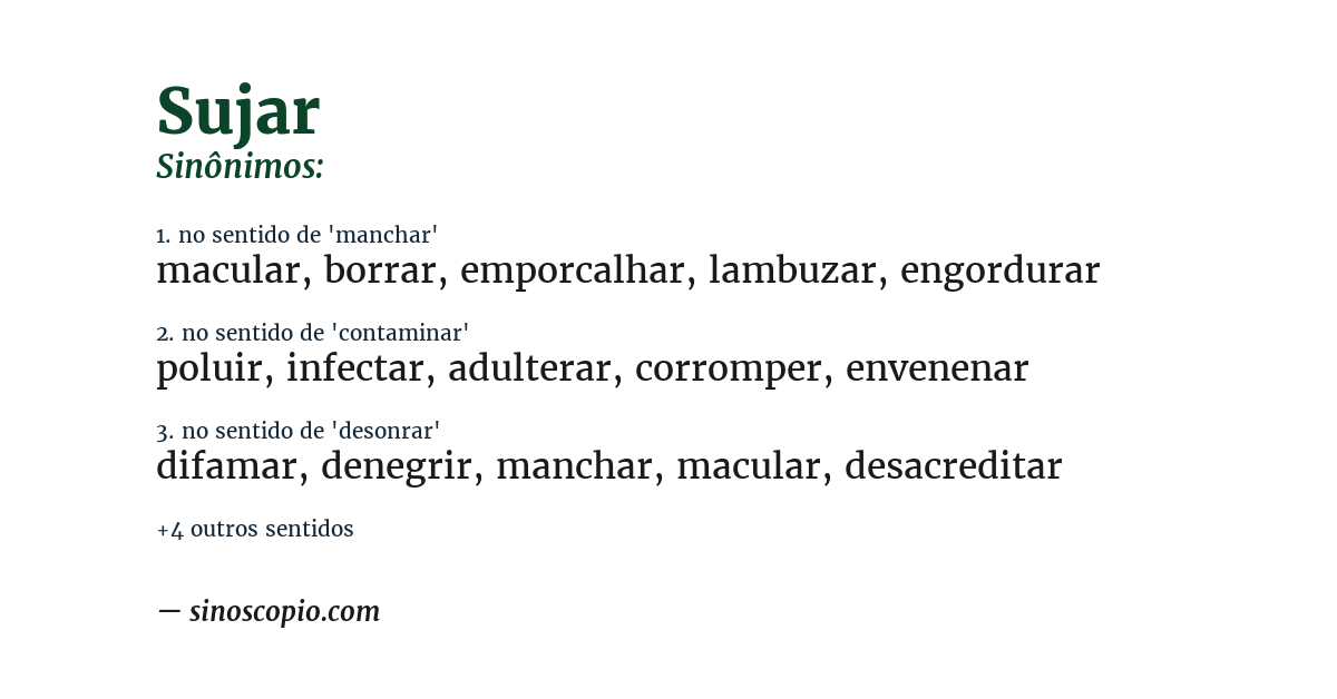 Sinônimo de sujar
