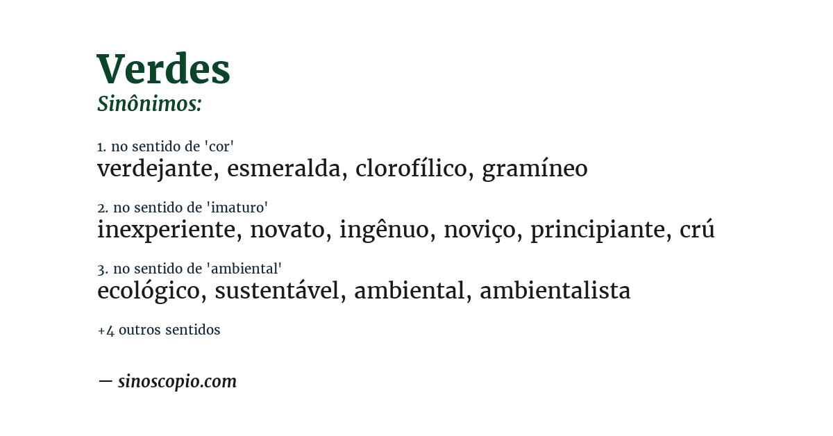 Sinônimo de verdes