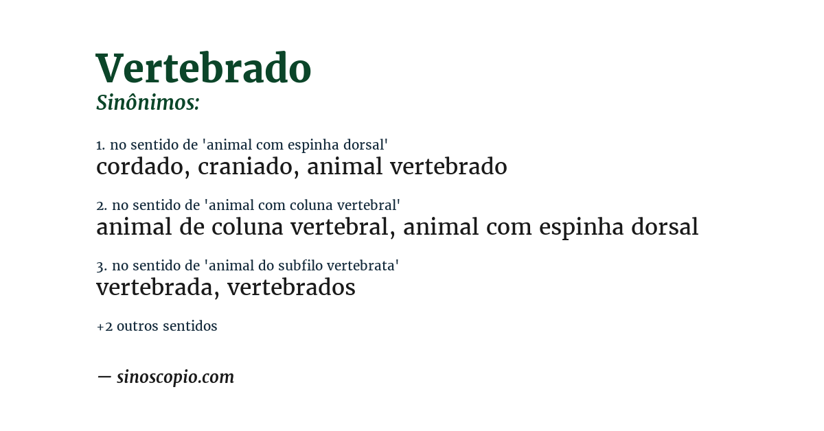 Sinônimo de vertebrado