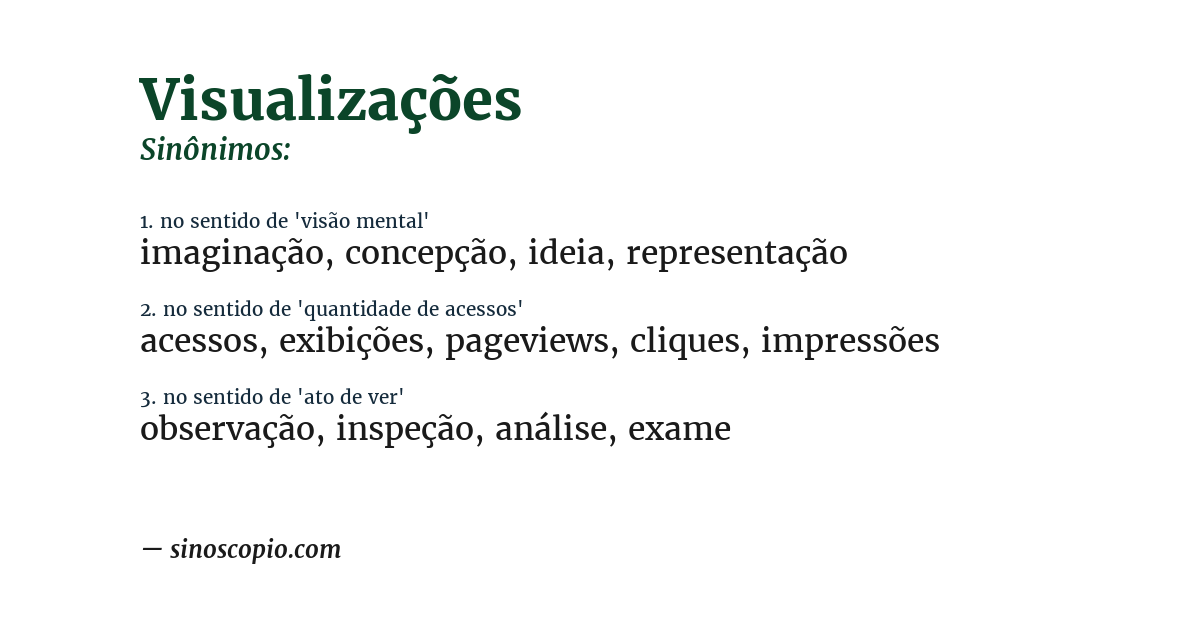 Sinônimo de visualizações