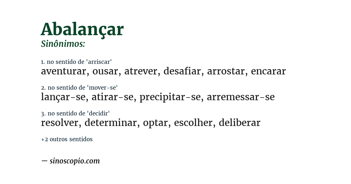 Sinônimo de abalançar