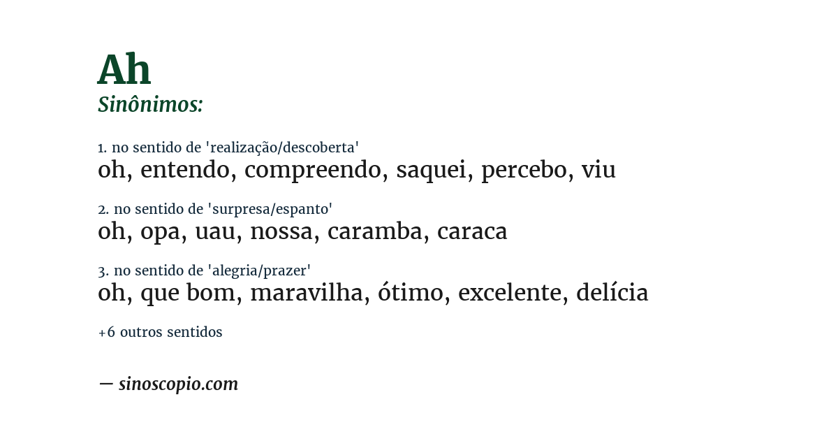 Sinônimo de ah