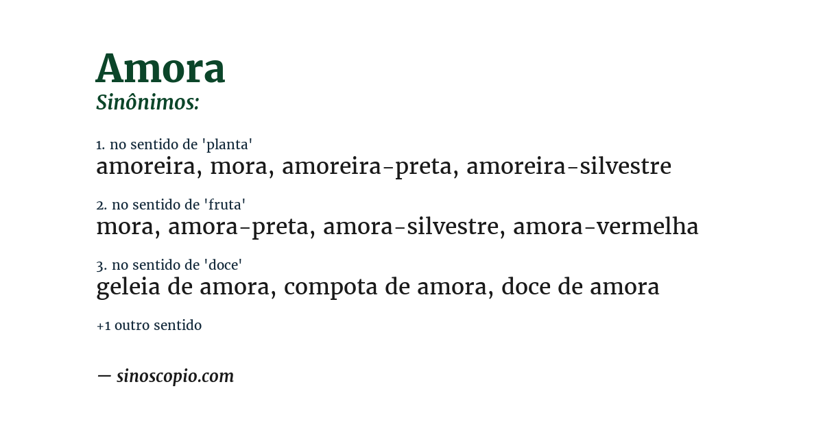Sinônimo de amora