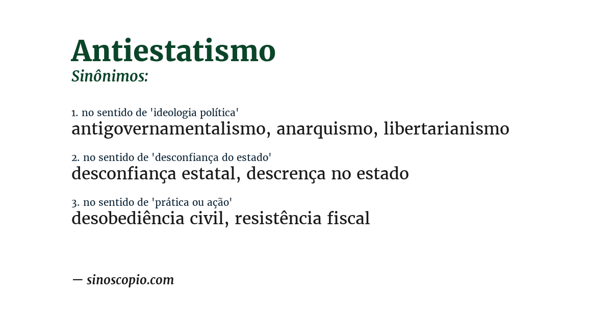 Sinônimo de antiestatismo