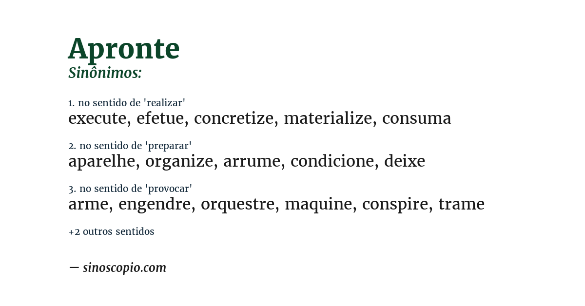 Sinônimo de apronte