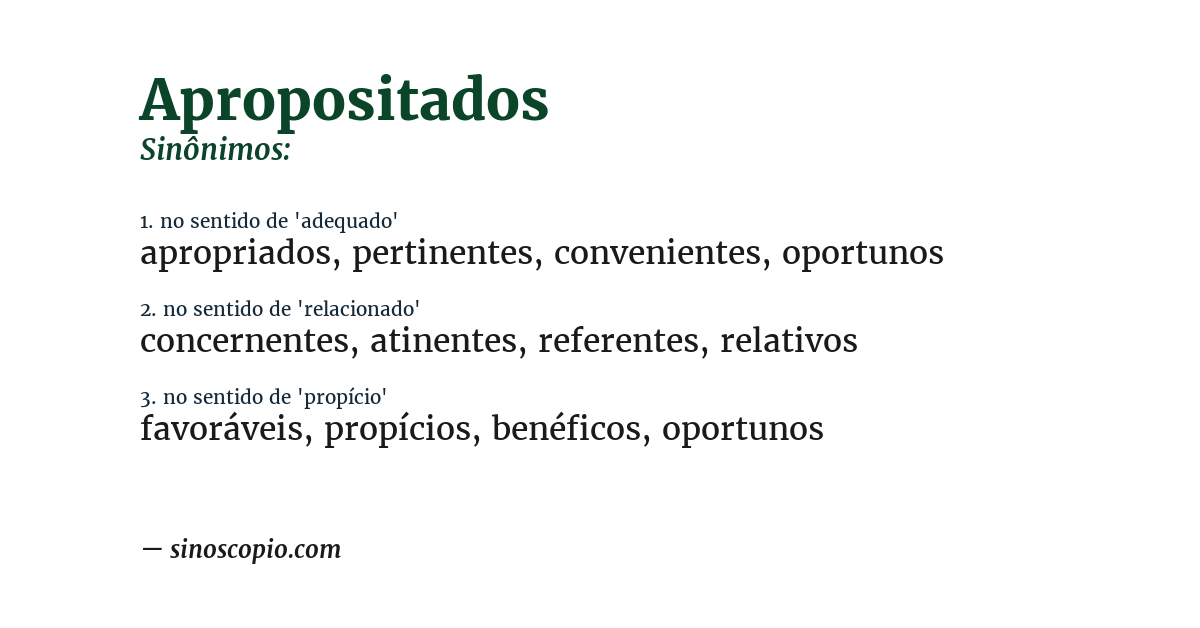 Sinônimo de apropositados