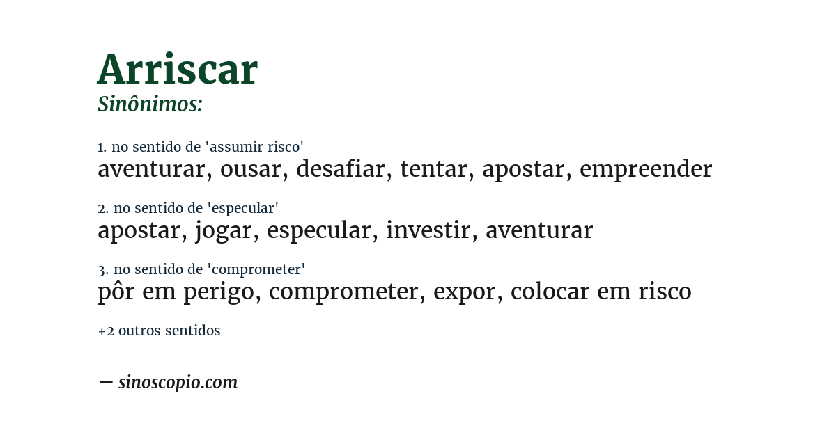 Sinônimo de arriscar