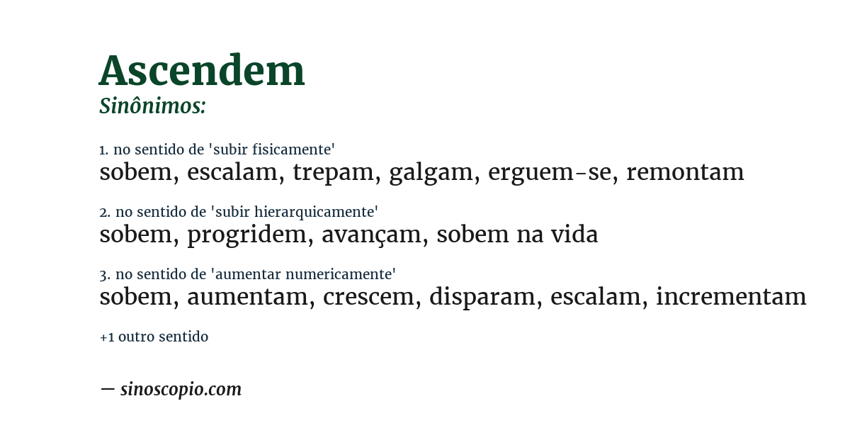 Sinônimo de ascendem