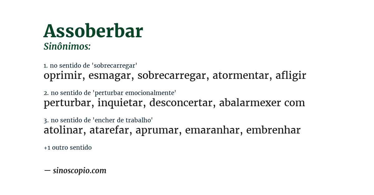 Sinônimo de assoberbar