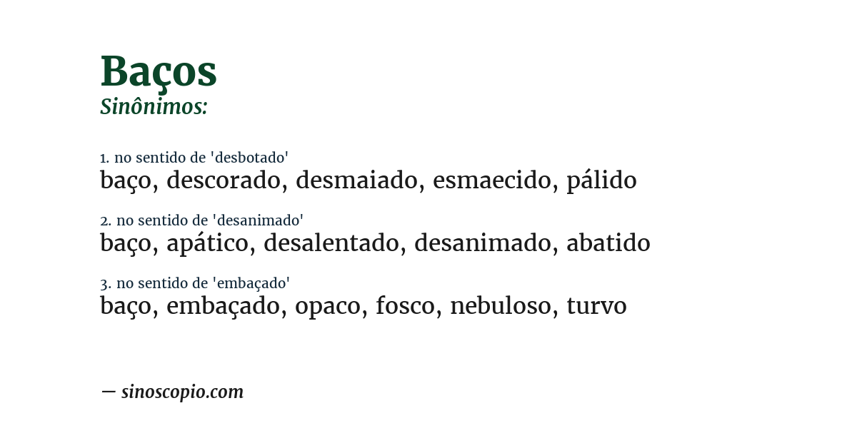 Sinônimo de baços
