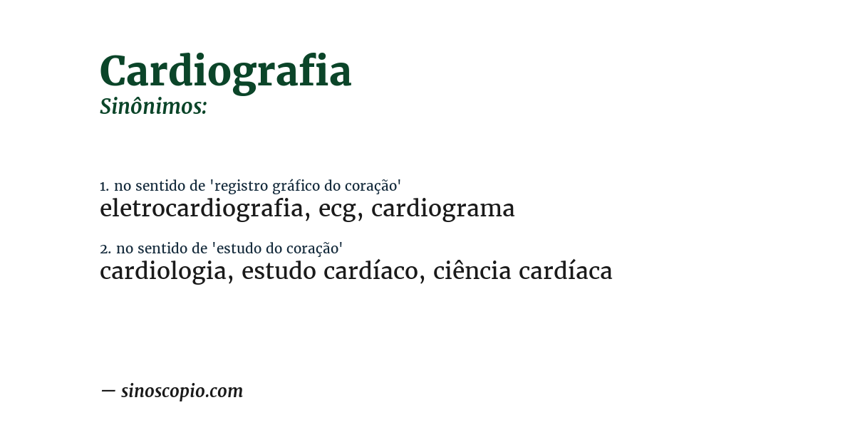 Sinônimo de cardiografia