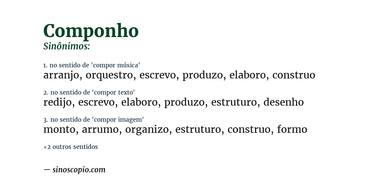 Sinônimo de componho