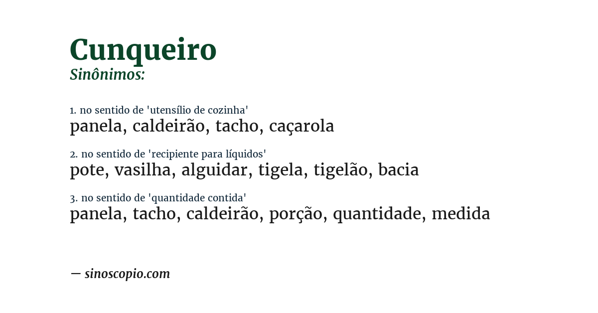Sinônimo de cunqueiro