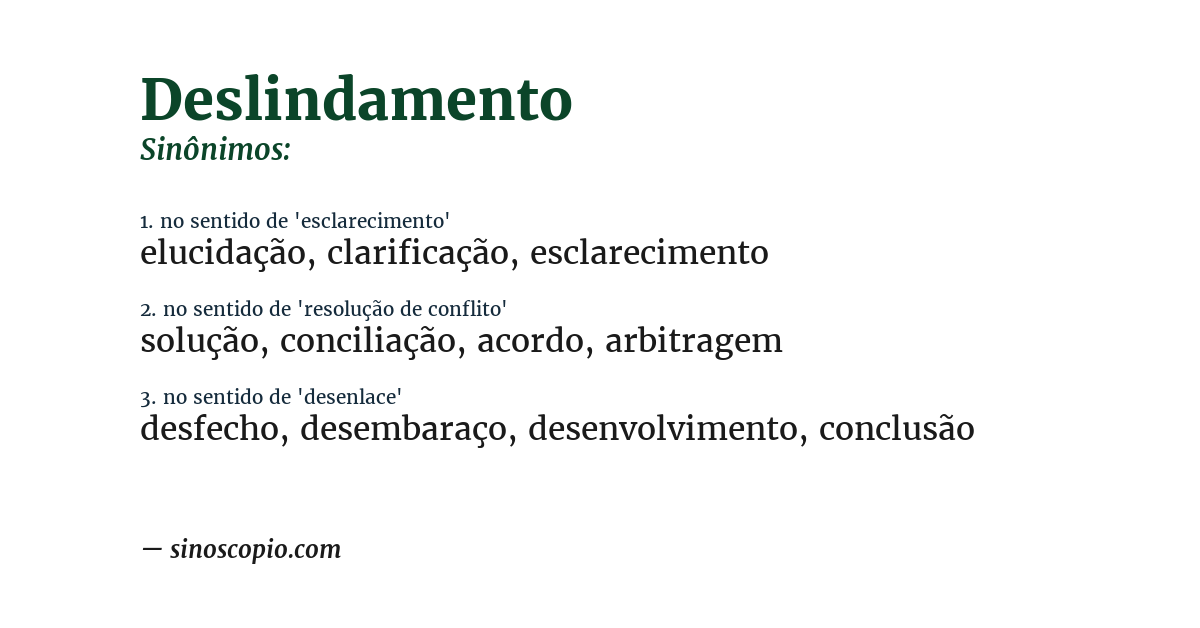 Sinônimo de deslindamento