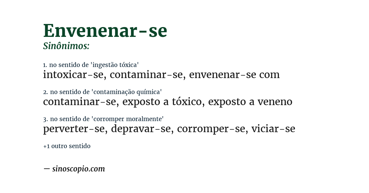 Sinônimo de envenenar-se