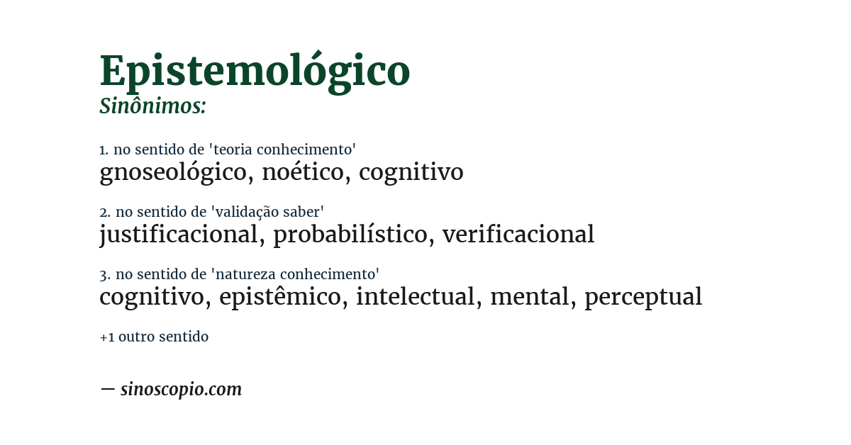 Sinônimo de epistemológico