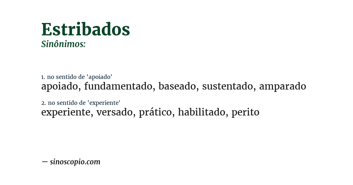 Sinônimo de estribados