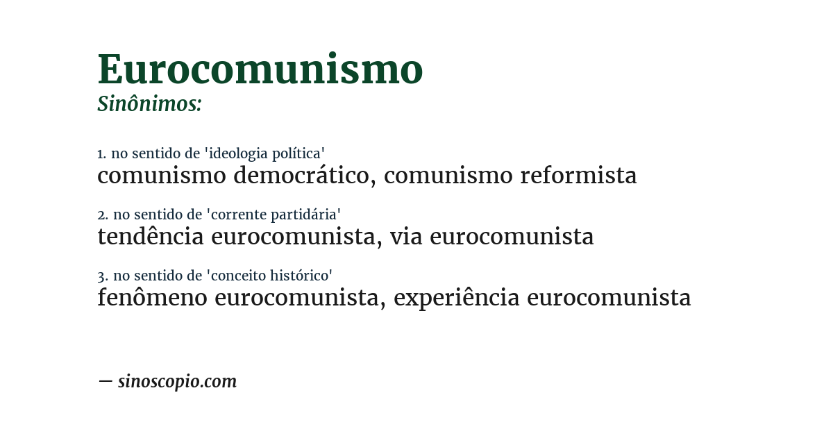 Sinônimo de eurocomunismo