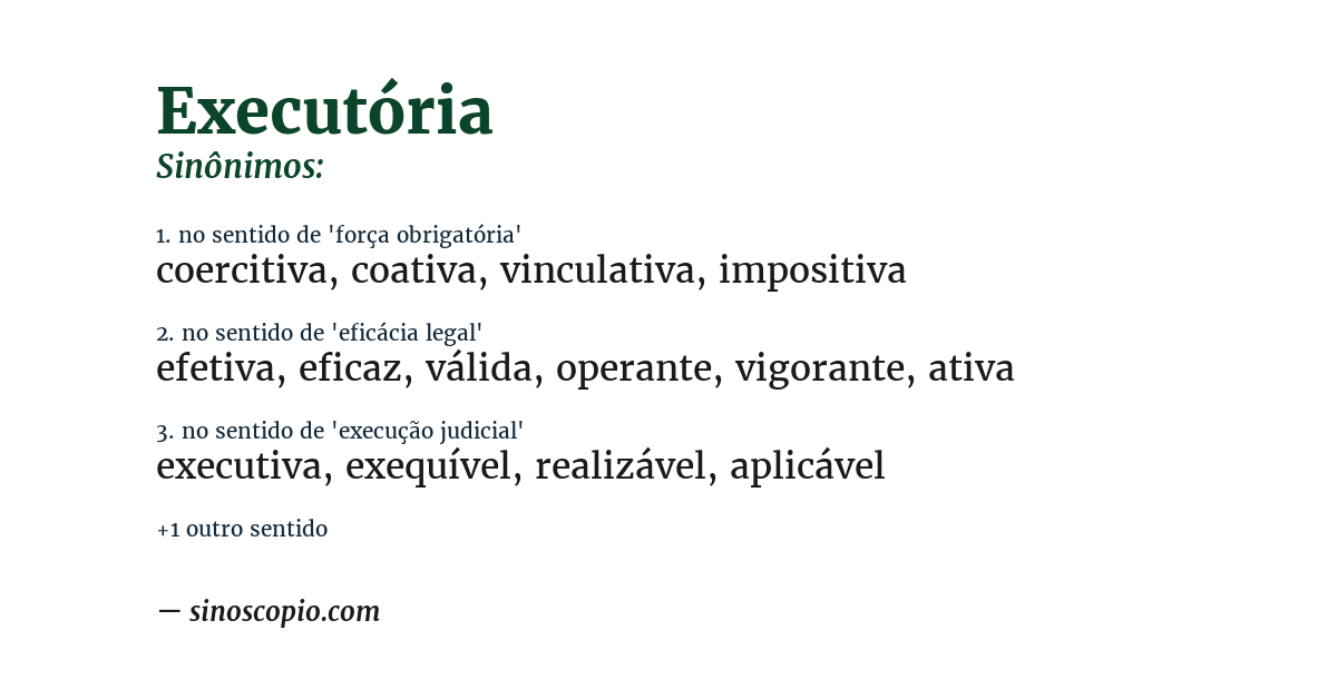 Sinônimo de executória