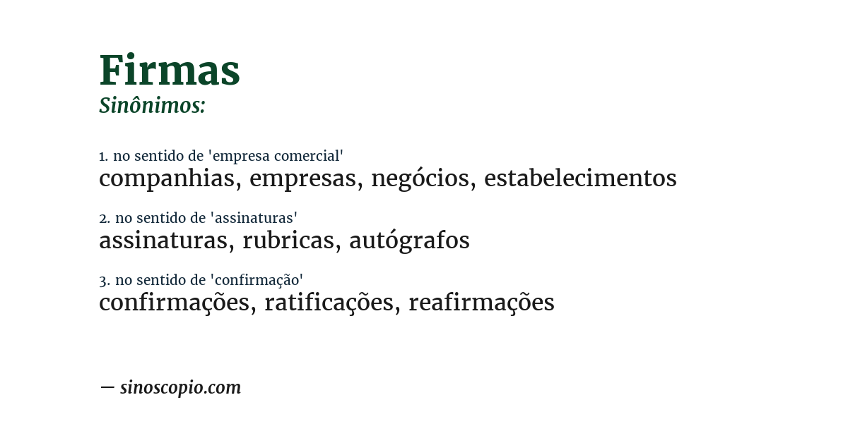 Sinônimo de firmas