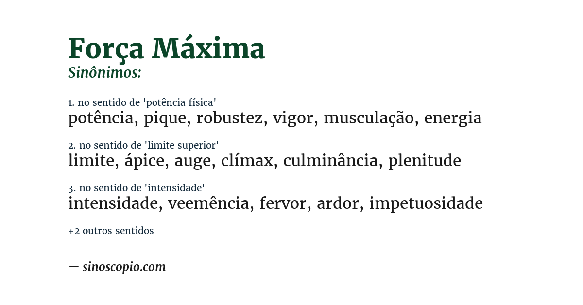 Sinônimo de força máxima