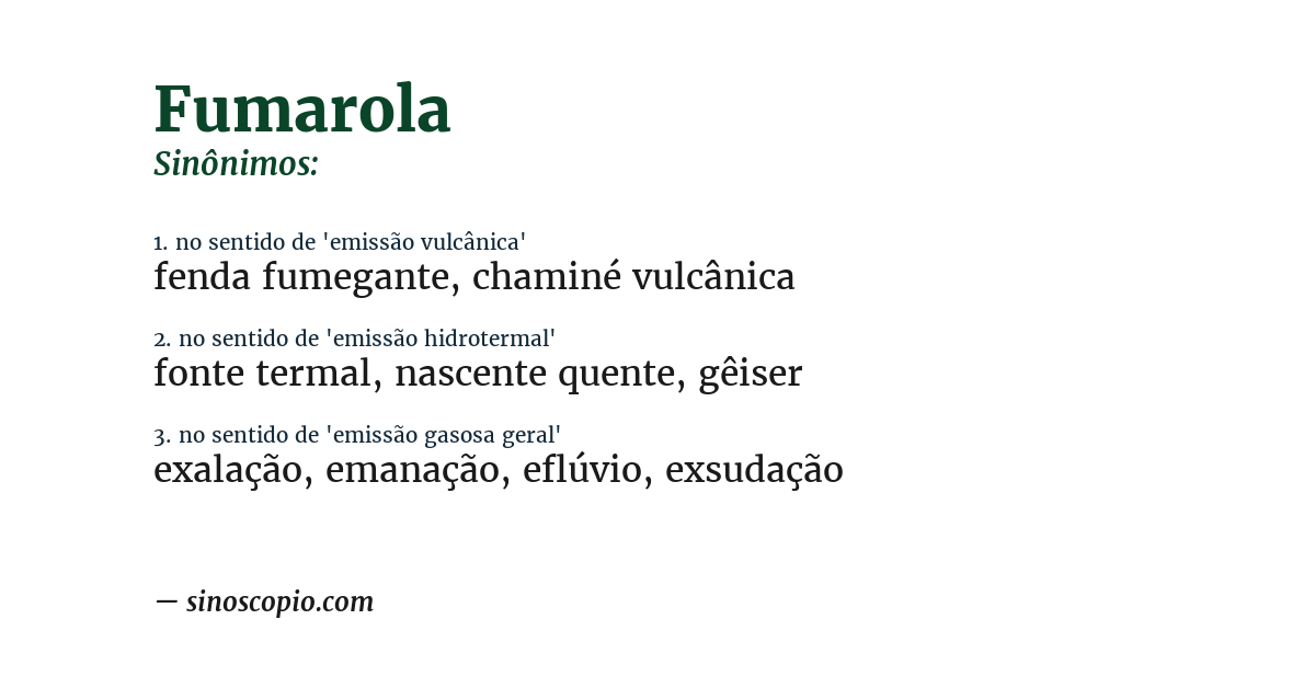 Sinônimo de fumarola