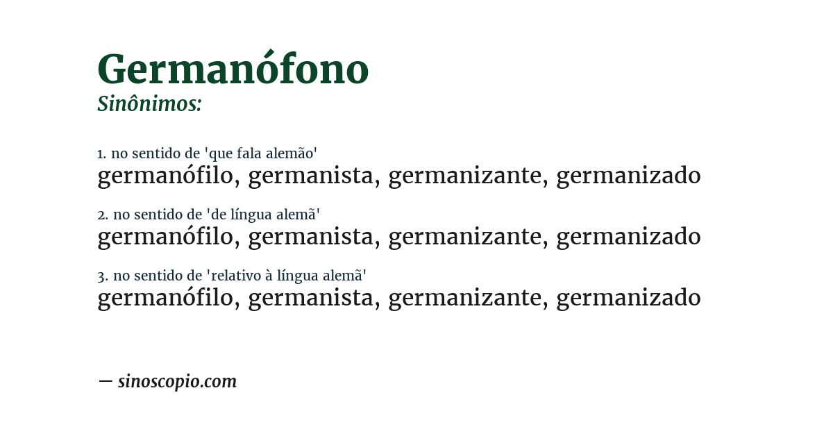 Sinônimo de germanófono