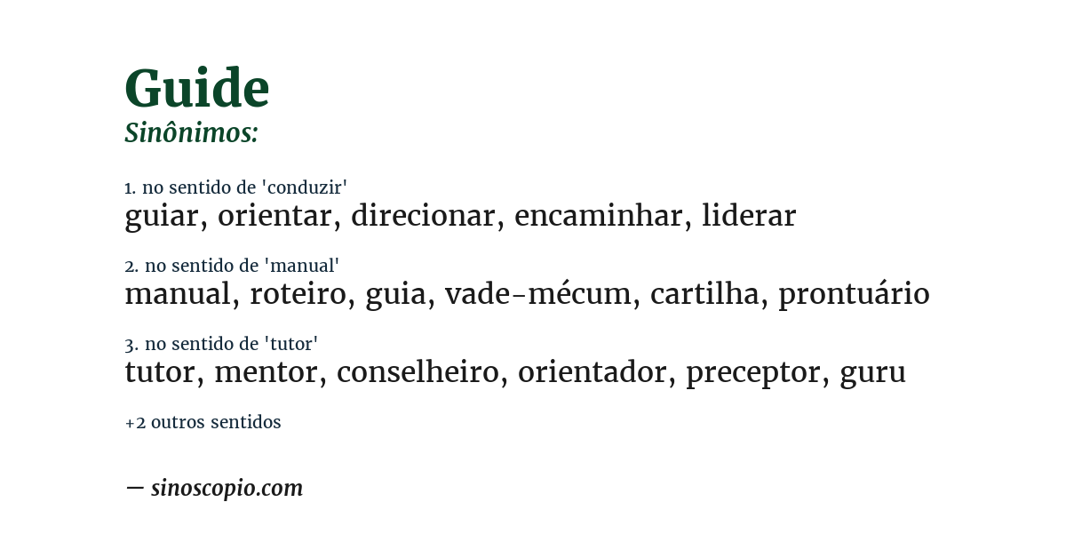 Sinônimo de guide