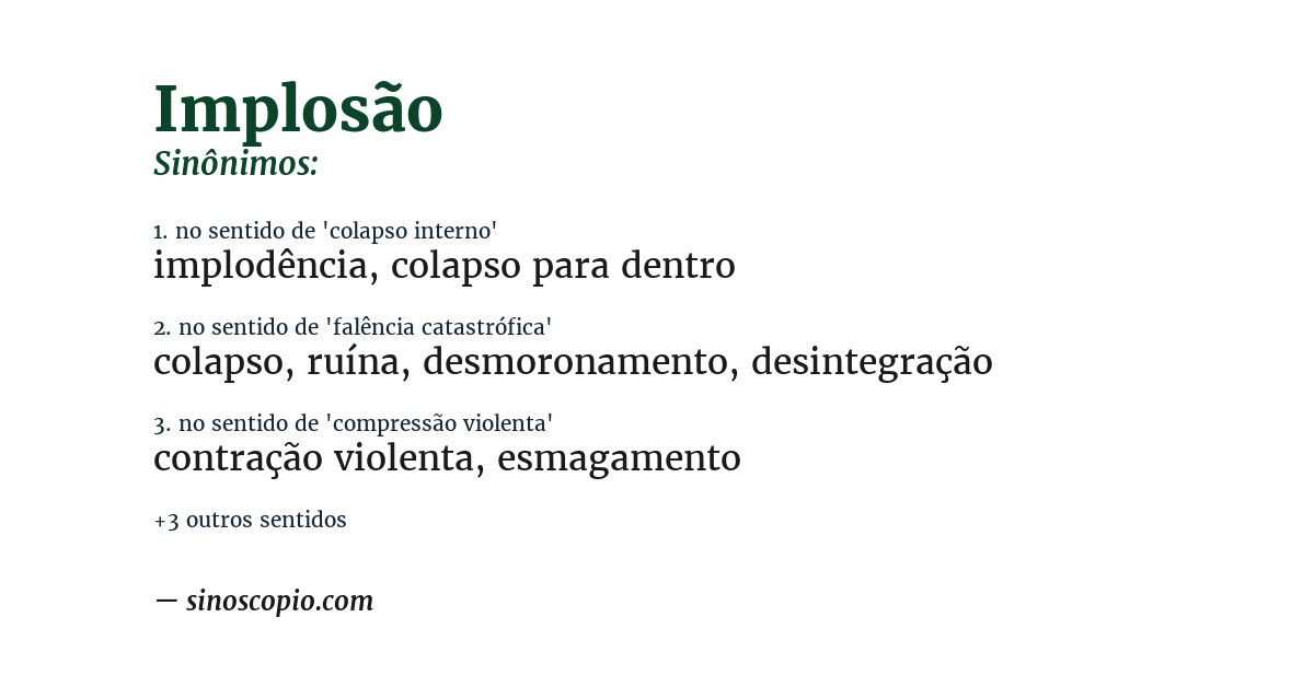 Sinônimo de implosão