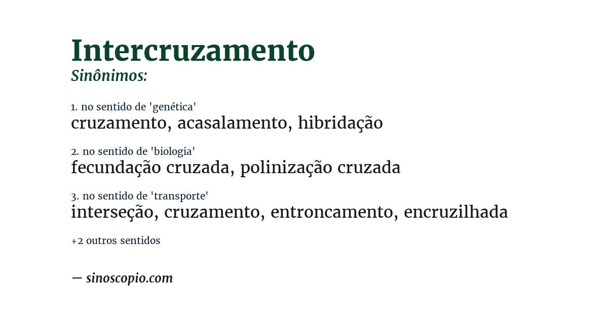 Sinônimo de intercruzamento