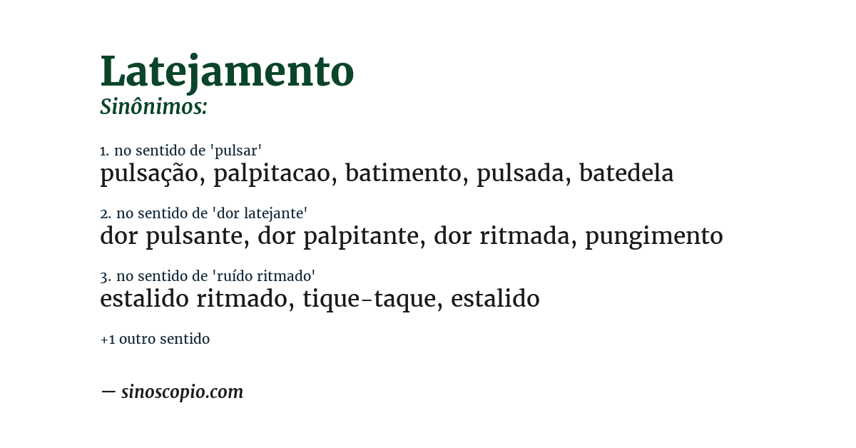 Sinônimo de latejamento