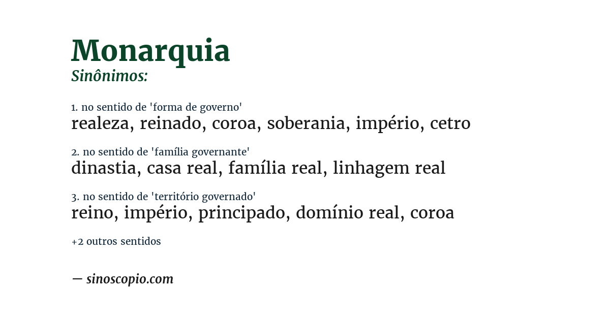 Sinônimo de monarquia
