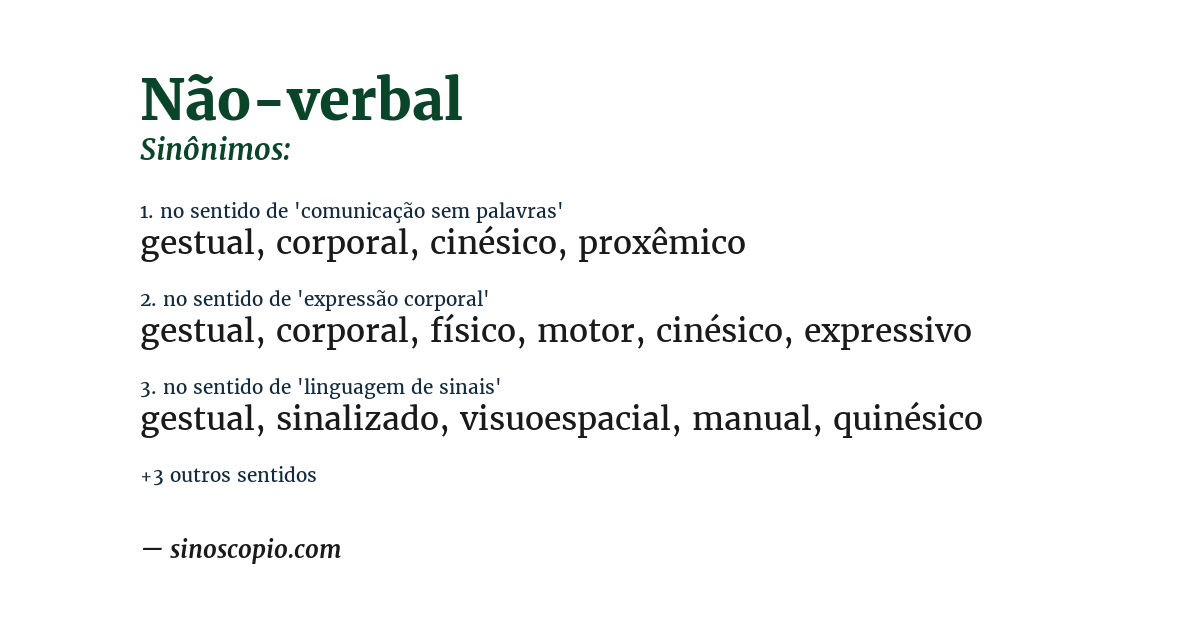 Sinônimo de não-verbal