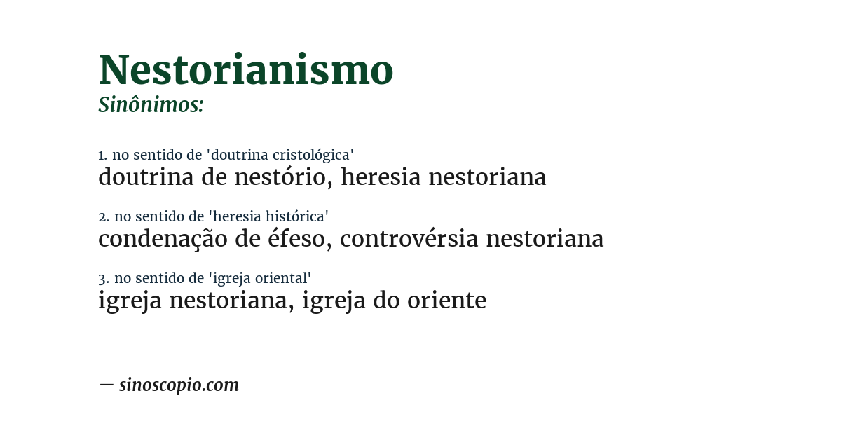 Sinônimo de nestorianismo