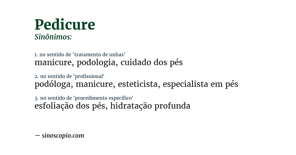 Sinônimo de pedicure