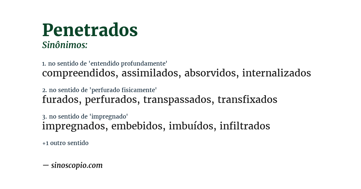 Sinônimo de penetrados